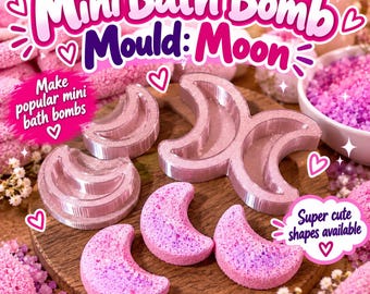 Crescent Moon Bath Bomb Mould STL + 3MF | 3-Cavity Mini Bath Bomb Press | 3D Printer File | Commercial Use