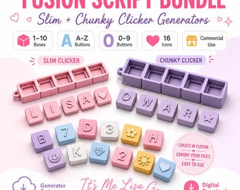 Fusion 360 Fidget Clicker Generator, Slim and Chunky Script Bundle