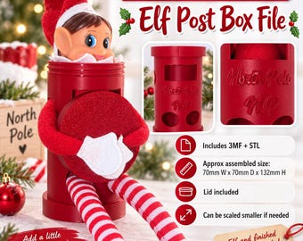 Elf North Pole Post Box STL & 3MF Christmas 3D Print File