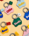 Custom Wavy Pet ID Tag, Personalized Dog Cat Name Tag Keychain, Mini Charm product logo