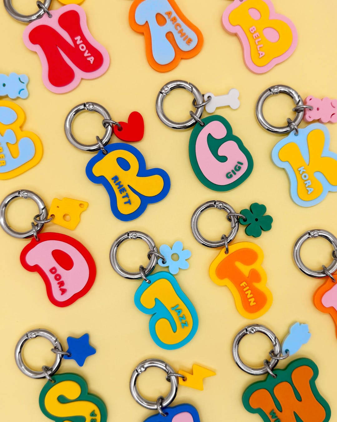 Personalized Initial Pet Name Tag - Custom Alphabet Pet ID Tag, Letter ...