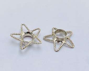 Handmade Hammered Sterling Silver Tunnel Plug: Convex Ear Gauges