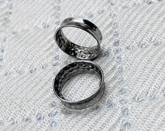 Handmade Hammered Sterling Silver Tunnel Plug: Convex Ear Gauges