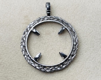 925 Sterling Silver Round Bezel Pendant Setting - Coin Connector
