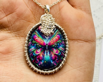 Handmade 925 Sterling Silver Butterfly Pendant Necklace, Butterfly Charm With Chain, Nature Inspired Jewelry