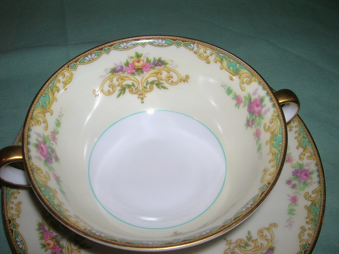 Vintage Noritake China Gloria Pattern 2 Sets Cream Soup Etsy