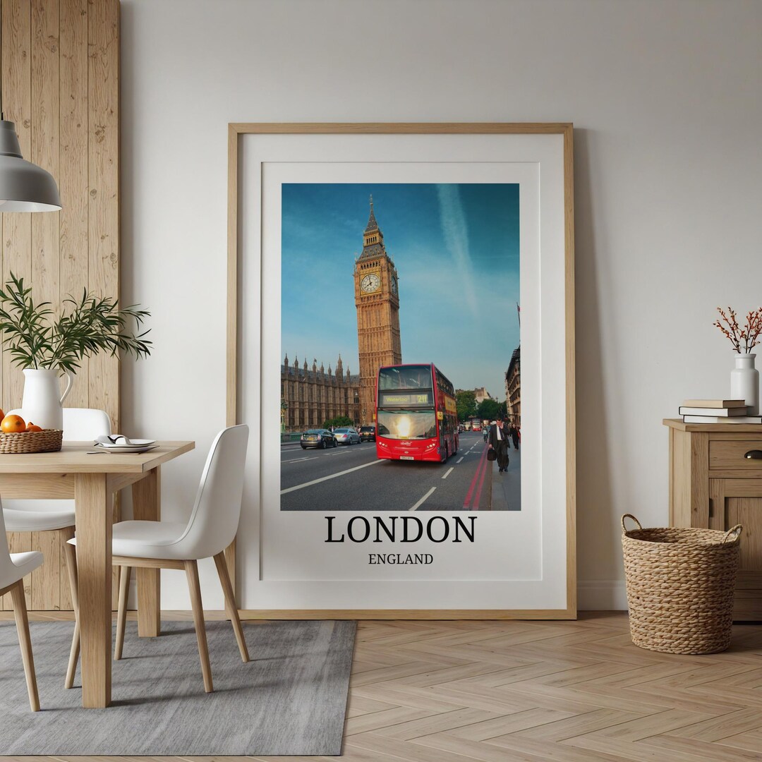 London Big Ben Travel Poster Print – England Wall Art Decor (digital ...