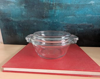 Anker Hocking Vintage 20 oz. Glazen braadpan schotel koelkast opbergdoos met deksel.