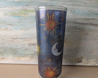 Vintage 90's sun and moon celestial candle holder pillar.