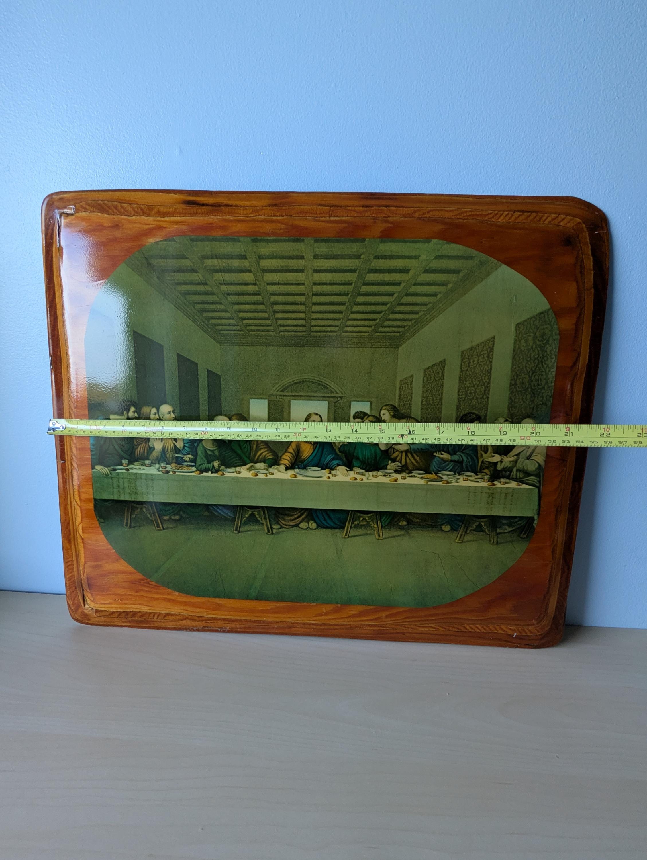 Vintage Wooden Plaque Depicting the Last Supper of Jesus Christ ...
