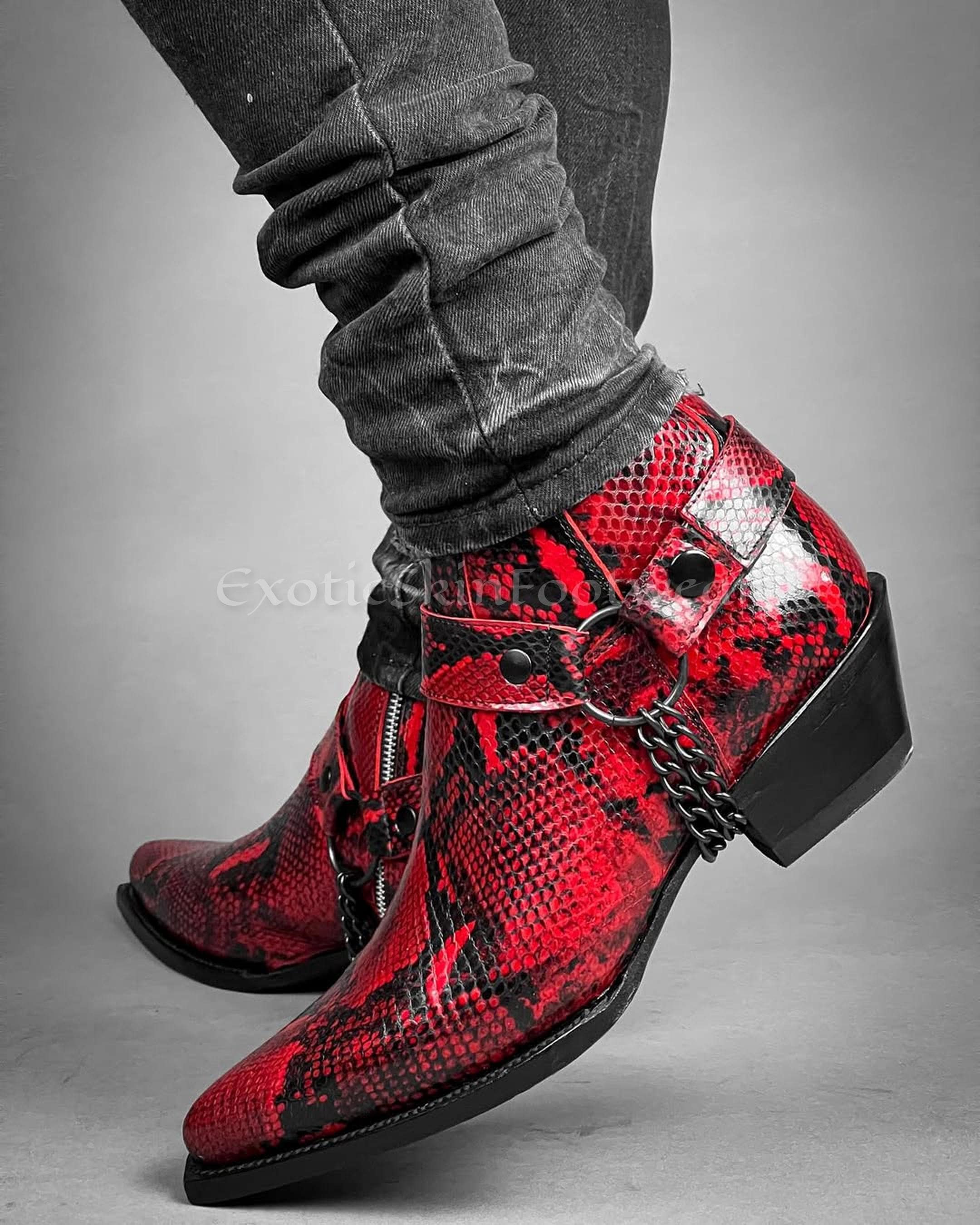 Red Snake Skin Boots Canada
