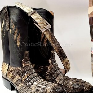 Stivale STRATEGIA In Pelle Bianca Stampa Coccodrillo – Lonigro Calzature - Foto 7