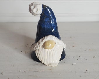Tiny Blue Santa Gnome