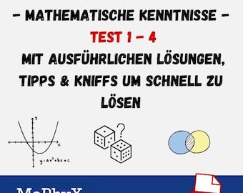 BaPsy Mathematikkenntnisse – 4 Tests (Simulation) | Aufgaben und Lösungen mit Tipps, Strategien und Zeitkniffen (PDF-Bundle)