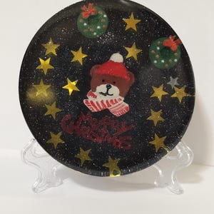 Presse-papiers de Noël fait main imparfait en résine, décoration de bureau des fêtes