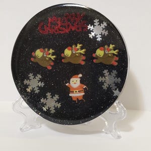 Presse-papiers de Noël imparfait en résine, décoration de bureau des fêtes, oeuvre d'art fait main