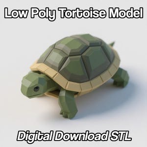 Low Poly Tortoise Model | 3D Print File | Digital Download