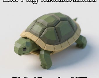 Low Poly Tortoise Model | 3D Print File | Digital Download