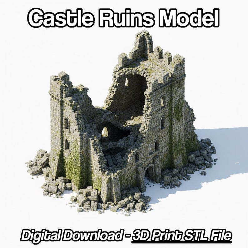 Castle Ruins Model | 3D Print File | Digital Download STL - Etsy