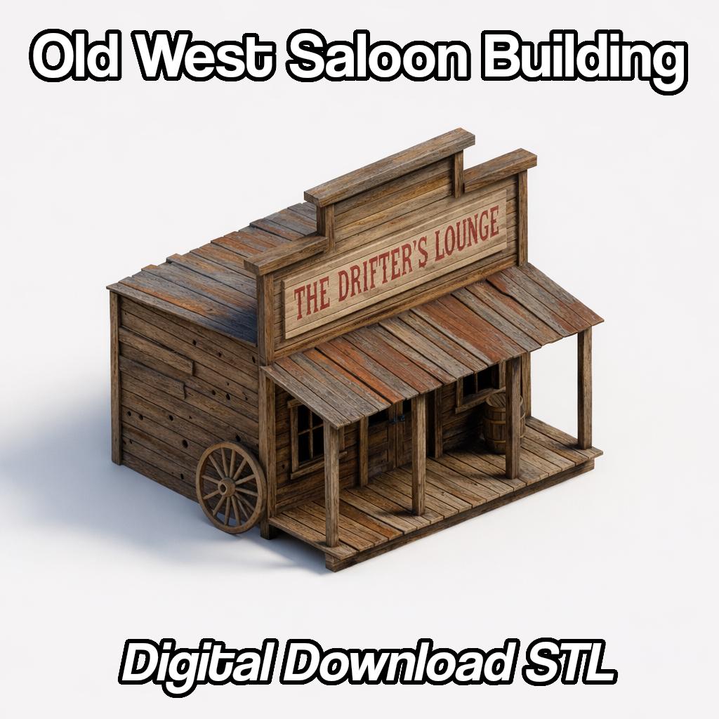 Old West Saloon Building Model | 3D Print File | Digital Download STL ...