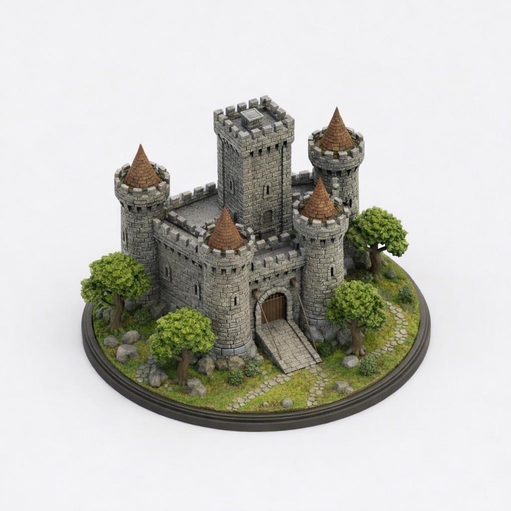 Mini Medieval Castle Model | 3D Print File | Digital Download - Etsy