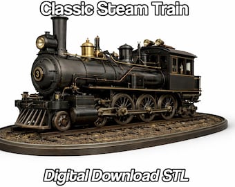 Classic Steam Train Model V3 | 3D Print File | Digital Download STL ...