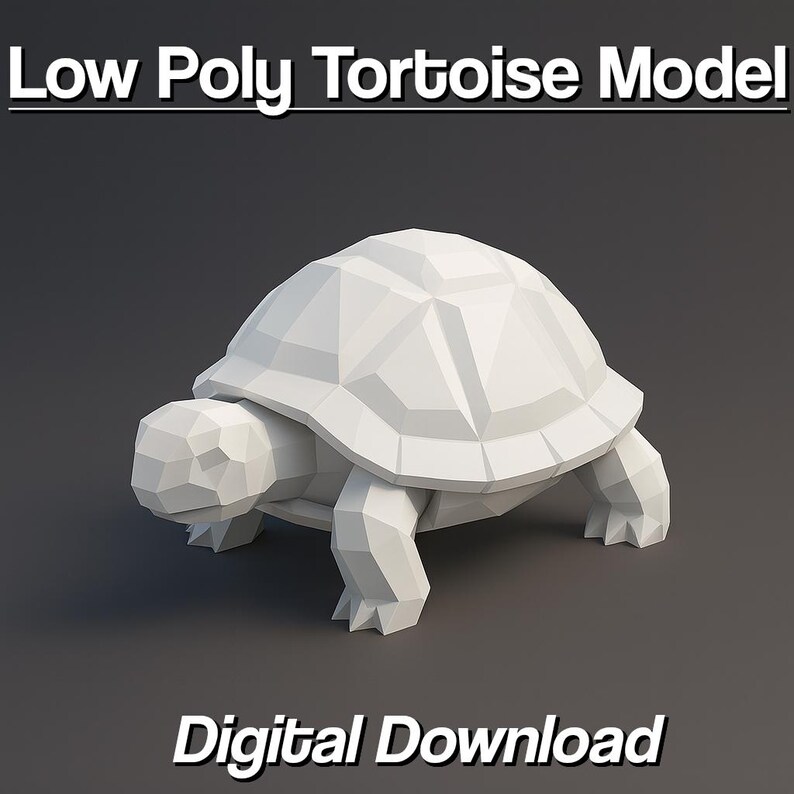 Low Poly Tortoise Model | 3D Print File | Digital Download - Etsy