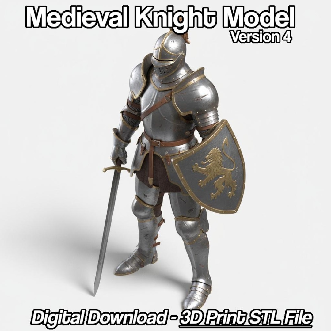 Medieval Knight Model V4 | 3D Print File | Digital Download STL - Etsy