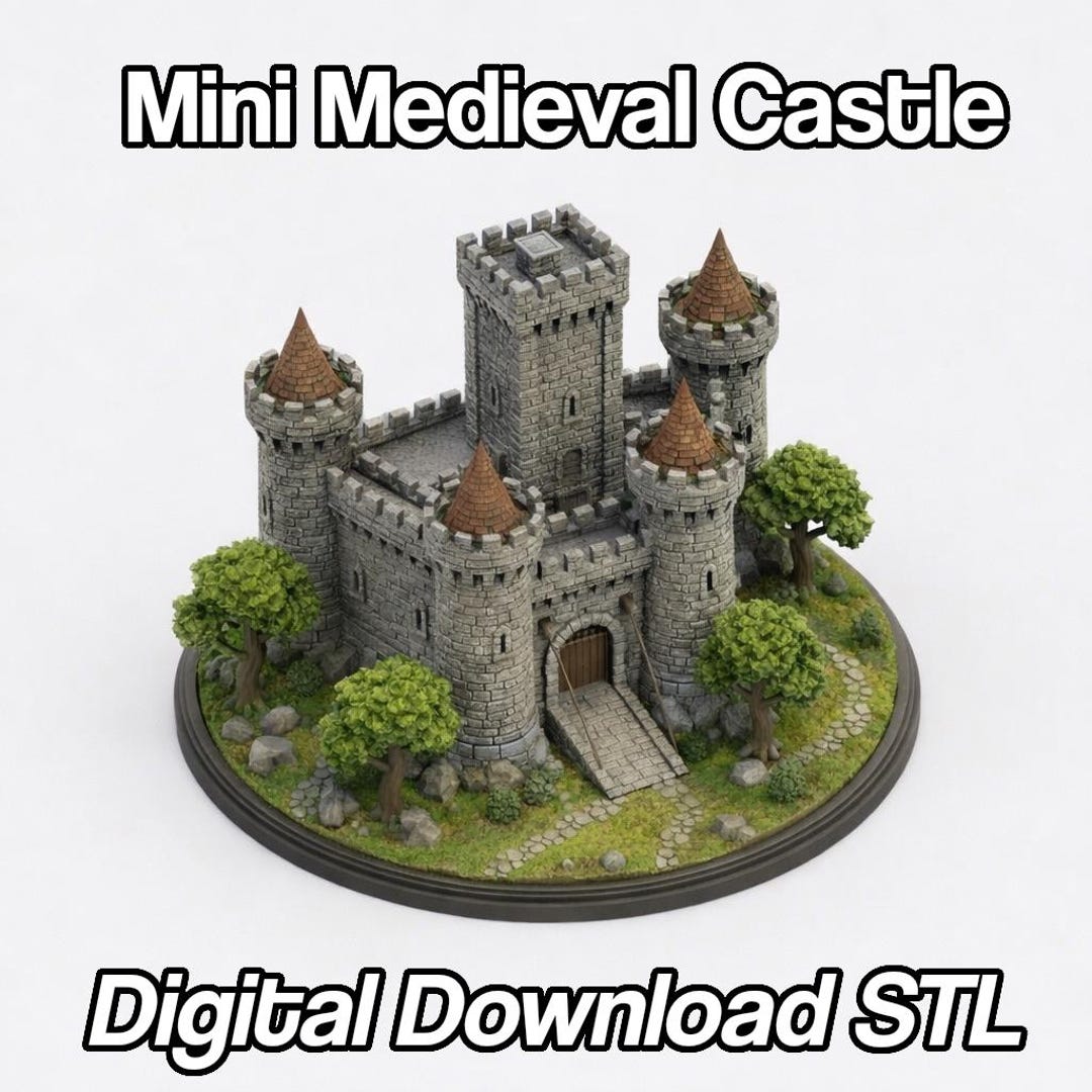 Mini Medieval Castle Model | 3D Print File | Digital Download - Etsy
