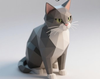 Low Poly Katzenmodell | 3D Druckdatei | Digitaler Download