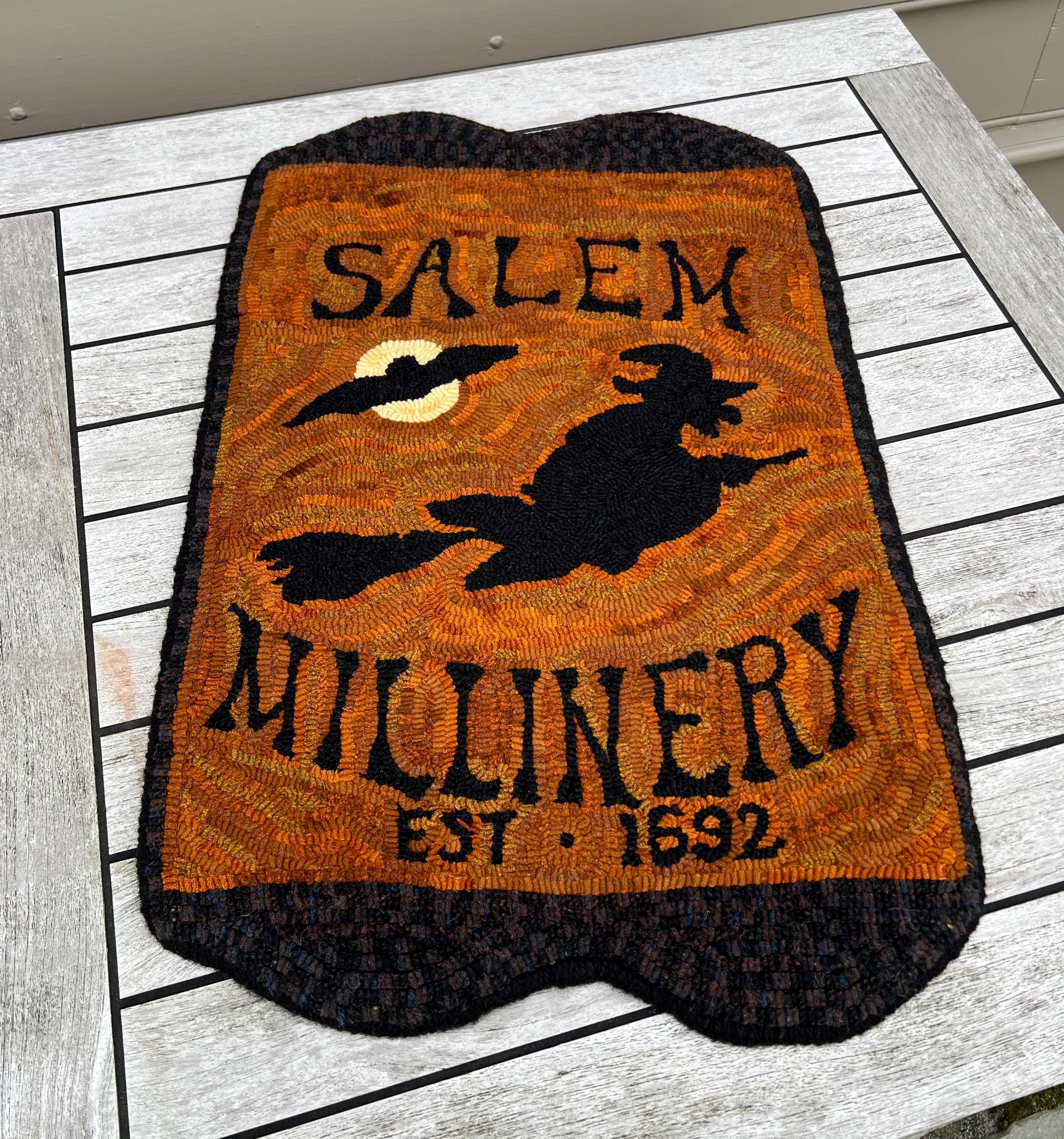 Rustic Tavern Rug Hand-hooked Halloween Rug - Tavern Style - Etsy