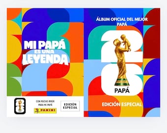 Álbum mundial 2026 DÍA DEL PADRE / Plantilla de álbum de pegatinas de la Copa Mundial 2026 para el Día del Padre 2026 / Canva Editable/ Impr