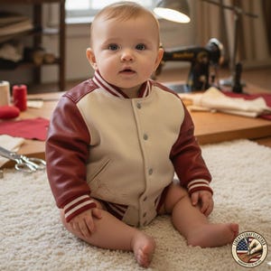 Kids Varsity Jacket Wool Body Leather Sleeves Unisex Letterman Bomber Custom Name Embroidery