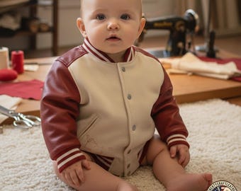 Kids Varsity Jacket Wool Body Leather Sleeves Unisex Letterman Bomber Custom Name Embroidery