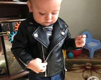 Chaquetas de piel auténtica para niños: abrigo de moto de piel de oveja suave para niños y niñas, primavera.
