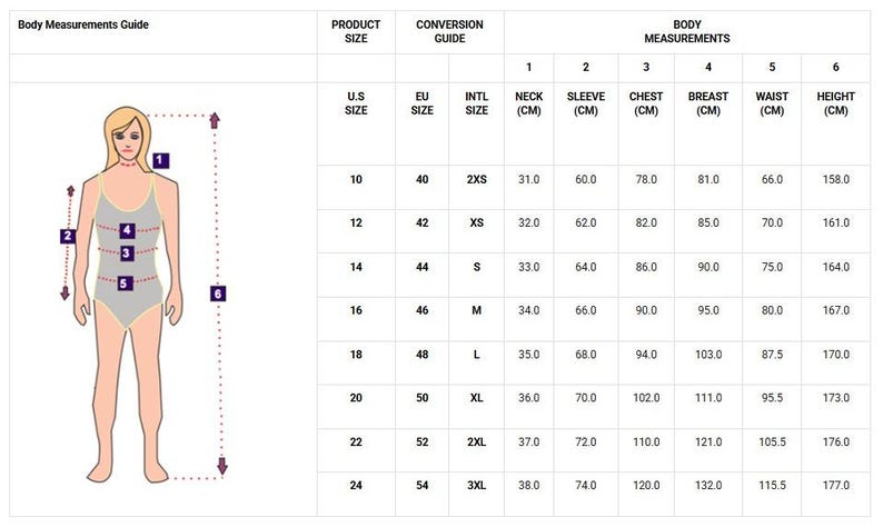 14. Size chart for black leather blazer and lambskin pants – office outfit measurements