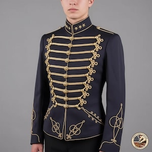 Napoleonic Hussar Jacket Men’s Military Tunic | Handmade Cavalry Uniform Coat | Historical Reenactment Costume