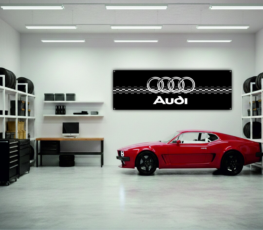 AUDI Logo Banner Vinyl, Garage Sign, Office or Showroom,flag,racing ...