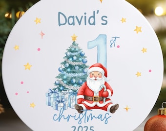 Adorno navideño personalizado para el primer bebé (2025), ideal para niño. Regalo perfecto para baby shower. Recuerdo familiar: ciervo.