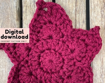 Rustic farmhouse crochet pattern maple leaf coasters, fall leaves crochet pattern, large leaves crochet applique pattern, step step tutorial