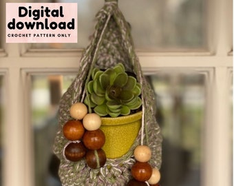 Boho Air plant hanging basket for Mother’s Day crochet pattern only, air plant holder, succulent wall plant holder crochet pattern