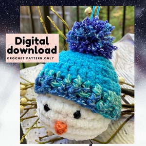 Cute  snowman Christmas ornament crochet pattern, instant download pdf X-mas holiday pattern, easy to read, holiday décor for tree