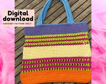 large trendy Cotton farmers market bag crochet pattern, instant download pdf, everyday trendy cotton bag step by step crochet pattern