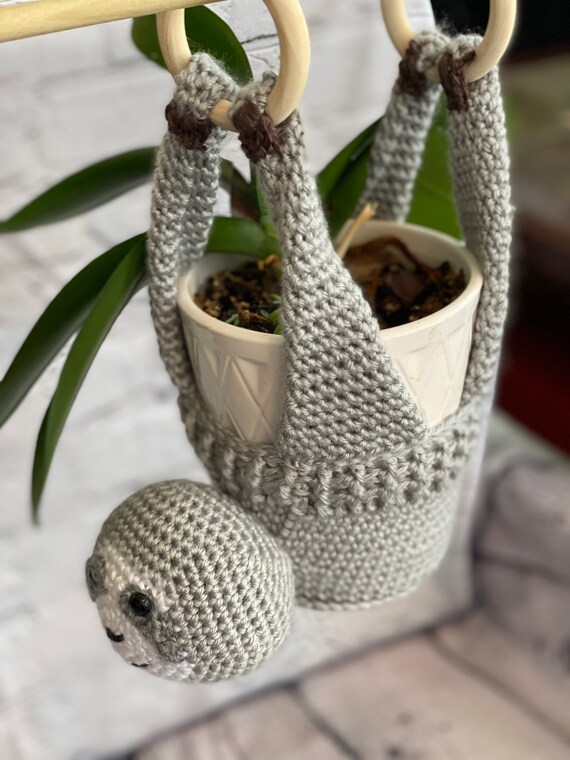 Adorable, Cute Sloth Plant Holder Crochet Pattern, Instant Download, Step  by Step PDF Pattern in US Terminology, Baby Nursery Planter - Etsy