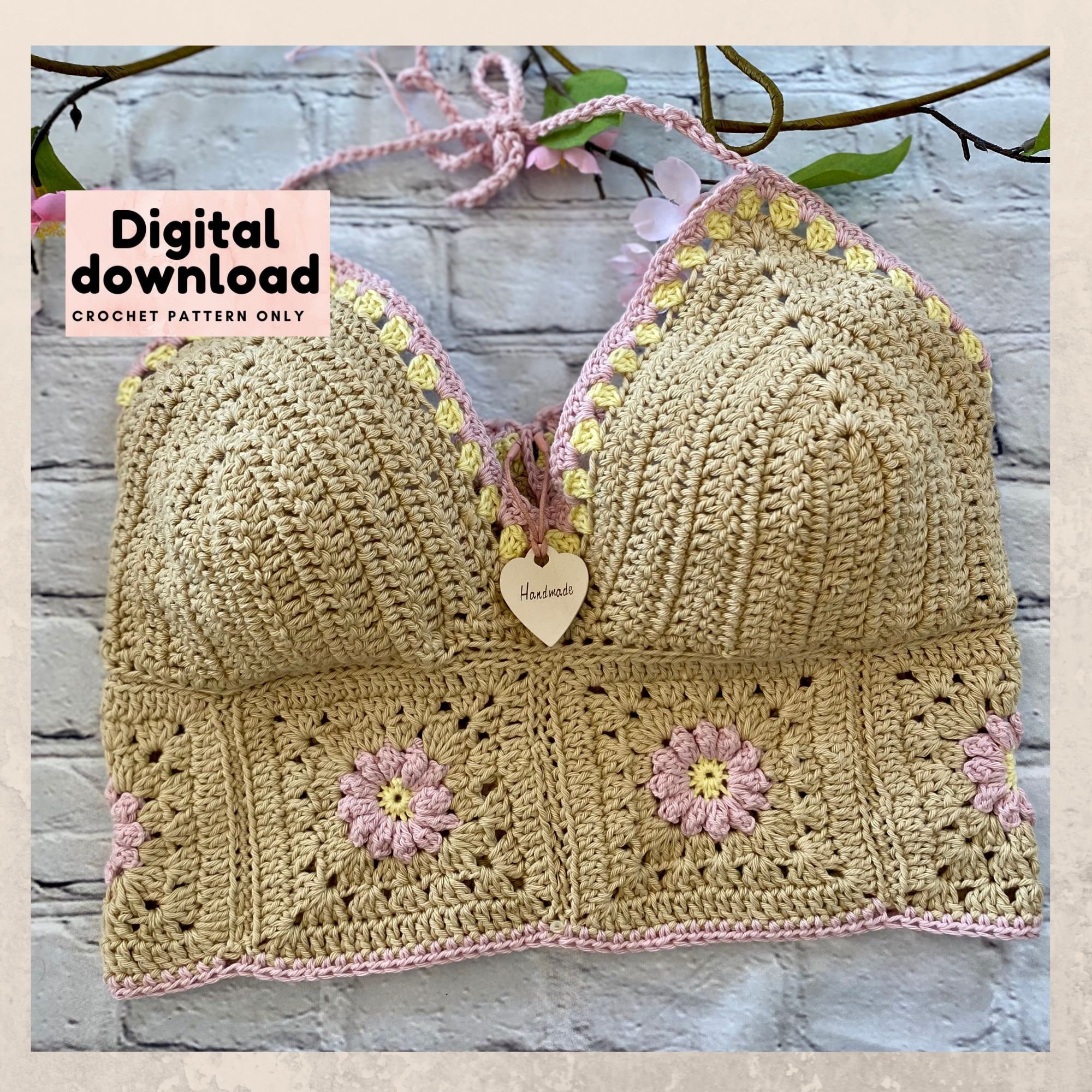 Beautiful Granny Square Halter Top Crochet Pattern, Fashion