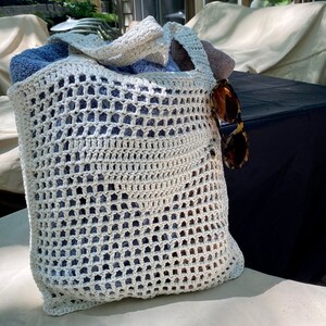 Modello all'uncinetto per borsa da spiaggia alla moda ispirata a Prada, PDF scaricabile immediatamente, uncinetto per amanti della moda, schema passo dopo passo con terminologia statunitense immagine 5