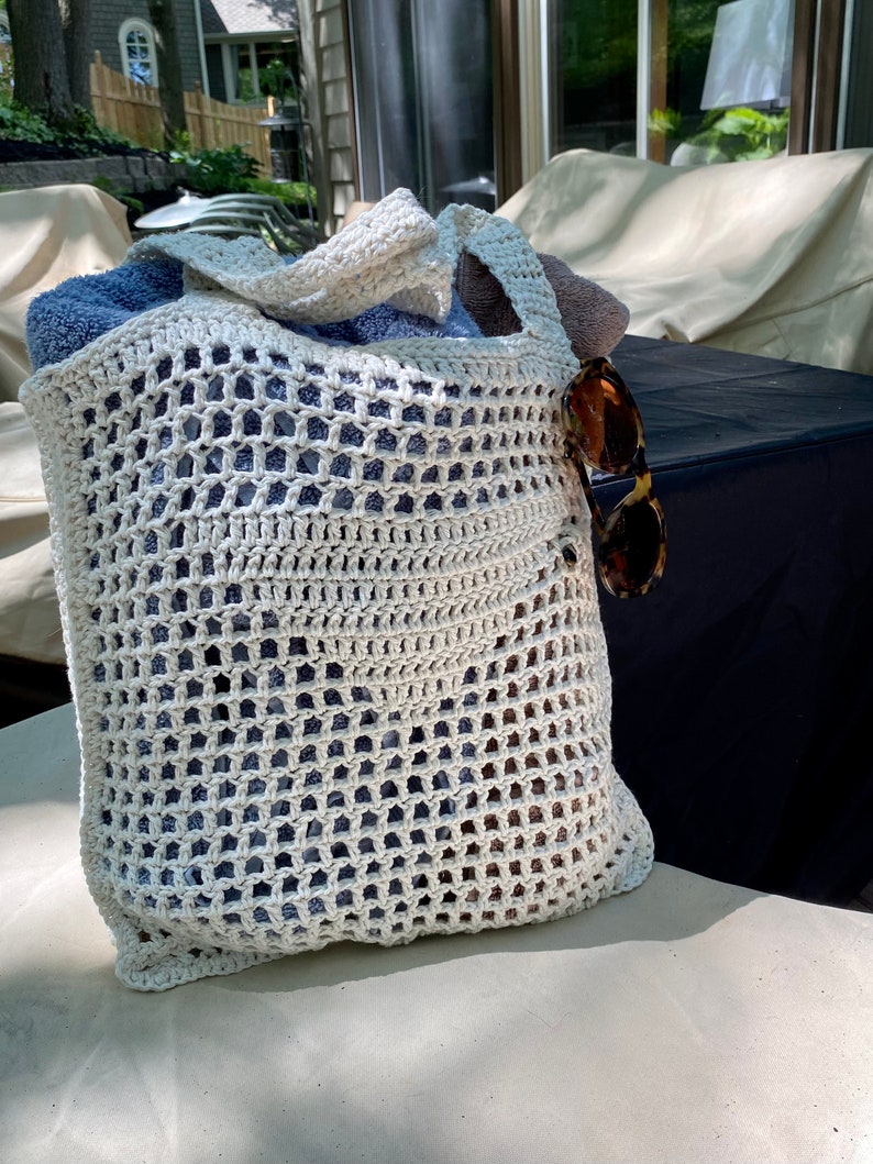 Modello all'uncinetto per borsa da spiaggia alla moda ispirata a Prada, PDF scaricabile immediatamente, uncinetto per amanti della moda, schema passo dopo passo con terminologia statunitense immagine 5