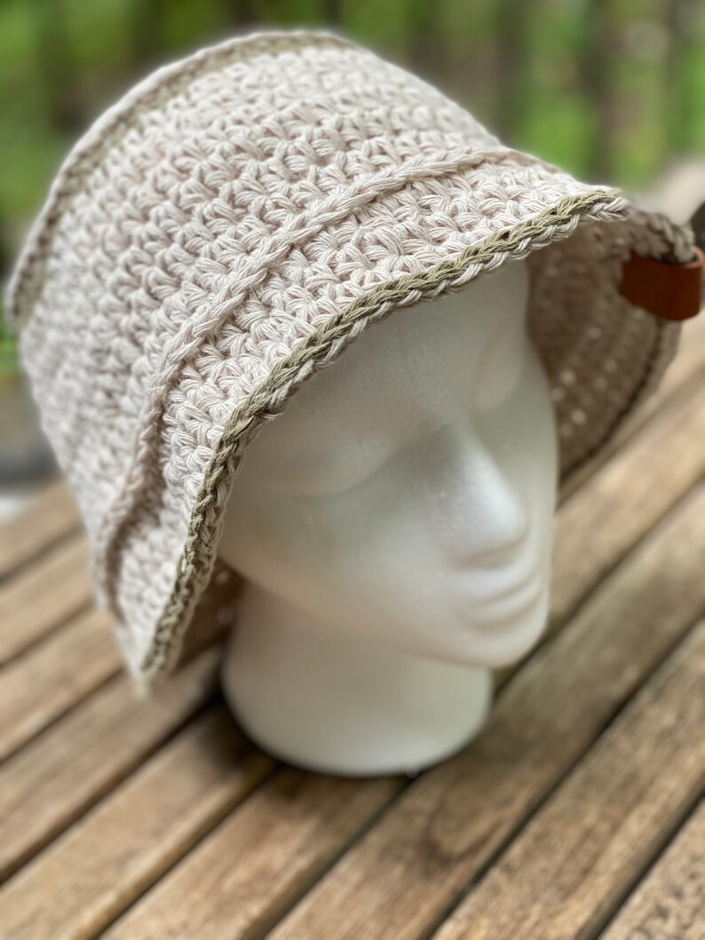 Cute 90s Crochet Hemp Bucket Hat for 