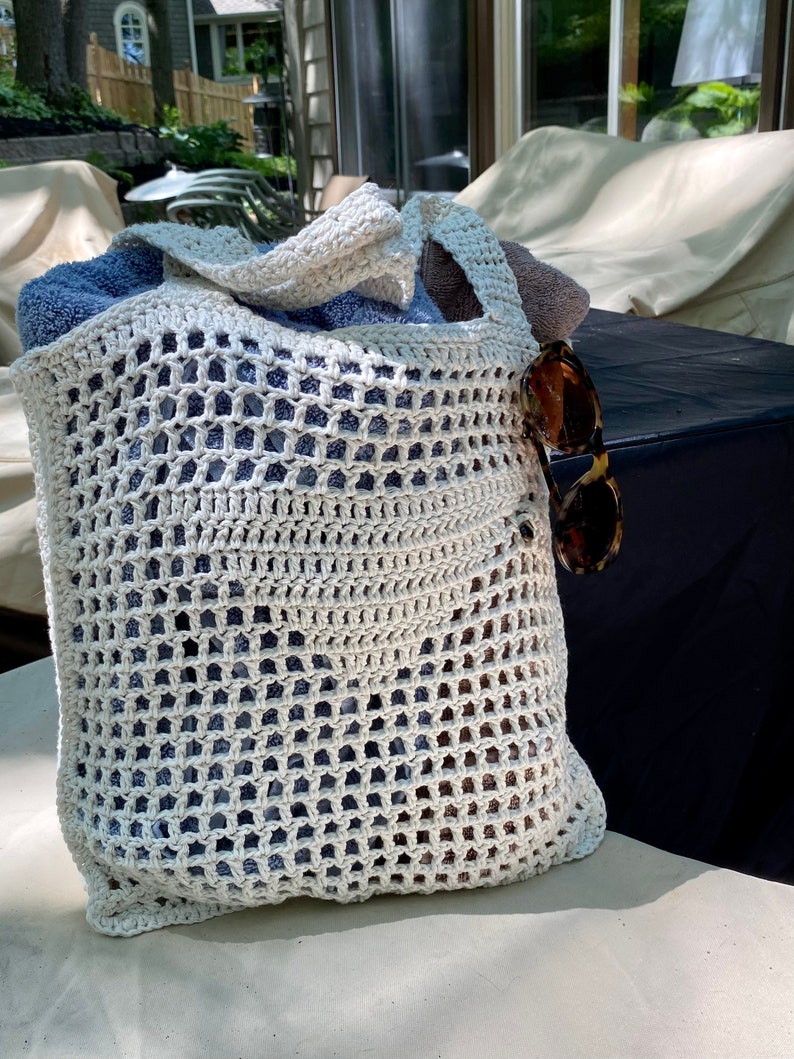 Modello all'uncinetto per borsa da spiaggia alla moda ispirata a Prada, PDF scaricabile immediatamente, uncinetto per amanti della moda, schema passo dopo passo con terminologia statunitense immagine 6