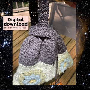 Knot granny square purse bag crochet pattern, instant download, PDF US terminology, step by step with pictures and instructions, beginner